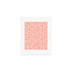 Mid Century Modern Piquet Multi Abstract Geometric Pattern in Pale Blush Pink Art Print Gallery Image 1
