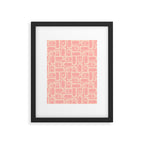 Mid Century Modern Piquet Multi Abstract Geometric Pattern in Pale Blush Pink Framed Art Print Gallery Image 6