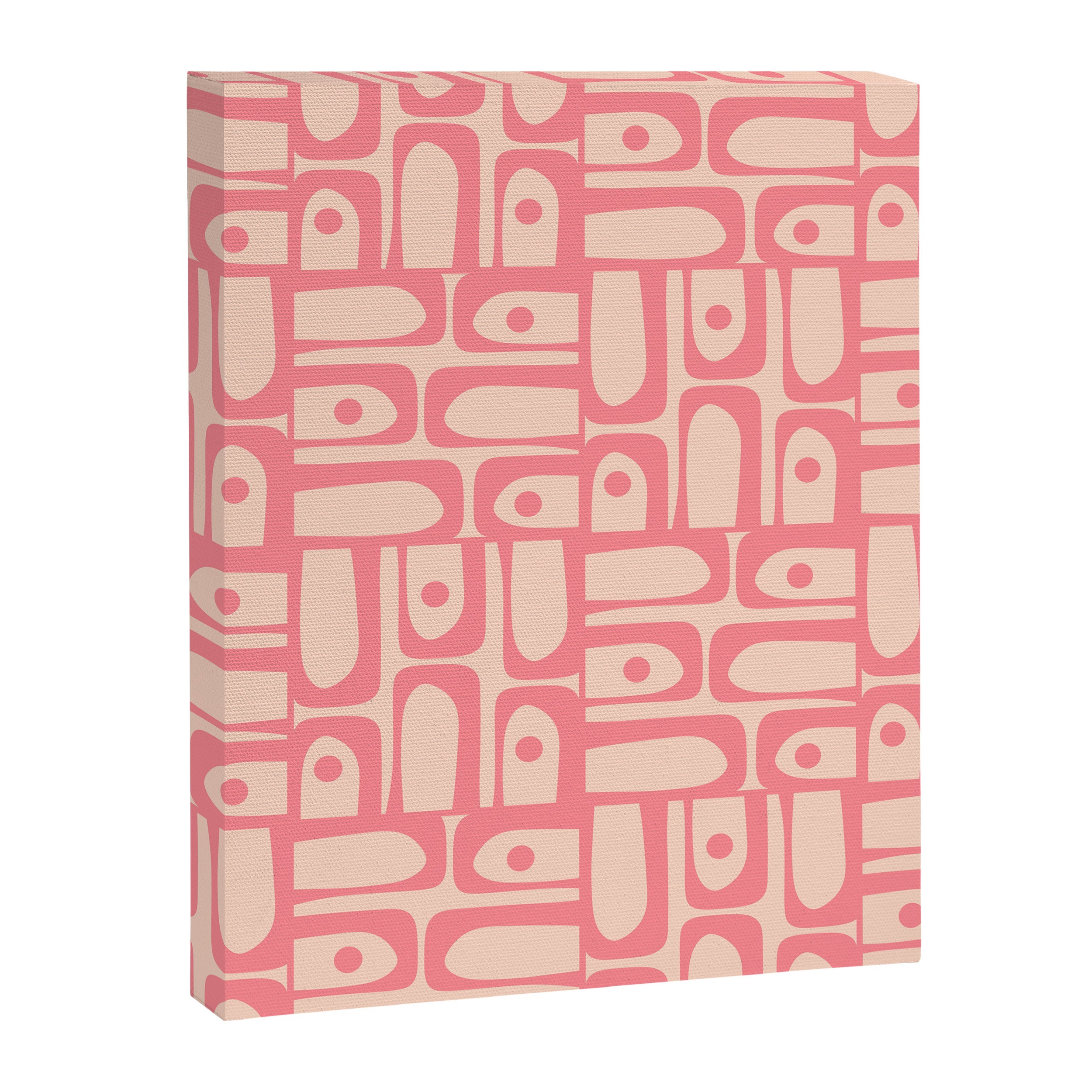 Mid Century Modern Piquet Multi Abstract Geometric Pattern in Pink and Blush Canvas Print Gallery Image 8