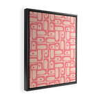 Mid Century Modern Piquet Multi Abstract Geometric Pattern in Pink and Blush Framed Canvas Print Gallery Image 2