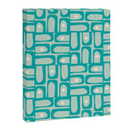 Mid Century Modern Piquet Multi Abstract Geometric Pattern in Teal Aqua Canvas Print Gallery Image 8
