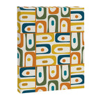 Mid Century Modern Piquet Multi Abstract Pattern in Moroccan Mustard Olive Blue Orange Cream Canvas Print Gallery Image 8