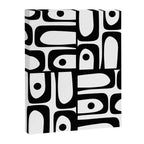 Mid Century Modern Piquet Multi Abstract Retro Geometric Pattern in Black and White Canvas Print Gallery Image 8
