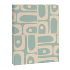 Mid Century Modern Piquet Multi Geometric Pattern in Light Celadon Blue and Cream Canvas Print Gallery Image 8