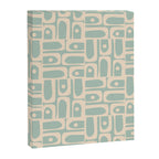 Mid Century Modern Piquet Multi Geometric Pattern in Light Celadon Teal Canvas Print Gallery Image 8