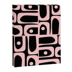 Mid Century Modern Piquet Multi Geometric Pattern in Light Pink and Black Canvas Print Gallery Image 8
