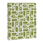 Mid Century Modern Piquet Multi Geometric Pattern in Mid Mod Martini Olive Green and White Canvas Print Gallery Image 8