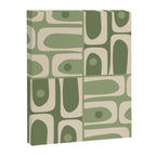 Mid Century Modern Piquet Multi Geometric Pattern in Mossy Sage Olive Green and Beige Canvas Print Gallery Image 8