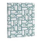 Mid Century Modern Piquet Multi Geometric Pattern in Vintage Blue Spruce and White Canvas Print Gallery Image 8