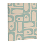 Mid Century Modern Piquet Multi Geometric Pattern Light Celadon Blue and Cream Canvas Print Gallery Image 8