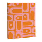 Mid Century Modern Piquet Multi Geometric Pop Pattern in Orange and Pink Canvas Print Gallery Image 8