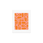 Mid Century Modern Piquet Multi Geometric Pop Pattern in Orange and Pink Art Print Gallery Image 1