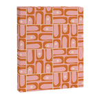 Mid Century Modern Piquet Multi Geometric Tiled Pattern Blush Pink Orange Cream Canvas Print Gallery Image 8