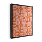 Mid Century Modern Piquet Multi Geometric Tiled Pattern Blush Pink Orange Cream Framed Canvas Print Gallery Image 2