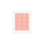 Mid Century Modern Piquet Multi Geometric Tiled Pattern in Blush Pink Art Print Gallery Image 1