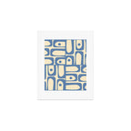 Mid Century Modern Piquet Multi Pattern in Blue and Cream Art Print Gallery Image 1