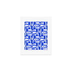 Mid Century Modern Piquet Multi Pattern in Royal Blue and White Art Print Gallery Image 1