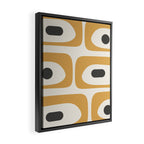 Mid Century Modern Piquet Pattern in Mustard Gold Charcoal Cream  Framed Canvas Print Gallery Image 2