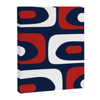 Mid Century Modern Piquet Pattern in Nautical Navy Blue, Red, and White Canvas Print Gallery Image 8
