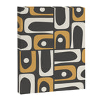Mid Century Modern Piquet Retro Abstract Multi Pattern in Charcoal Gray, Muted Mustard Gold, and Cream Canvas Print Gallery Image 8