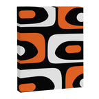 Mid Century Modern Piquet Retro Abstract Pattern Black Orange White Canvas Print Gallery Image 8