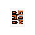 Mid Century Modern Piquet Retro Abstract Pattern Black Orange White Art Print Gallery Image 1