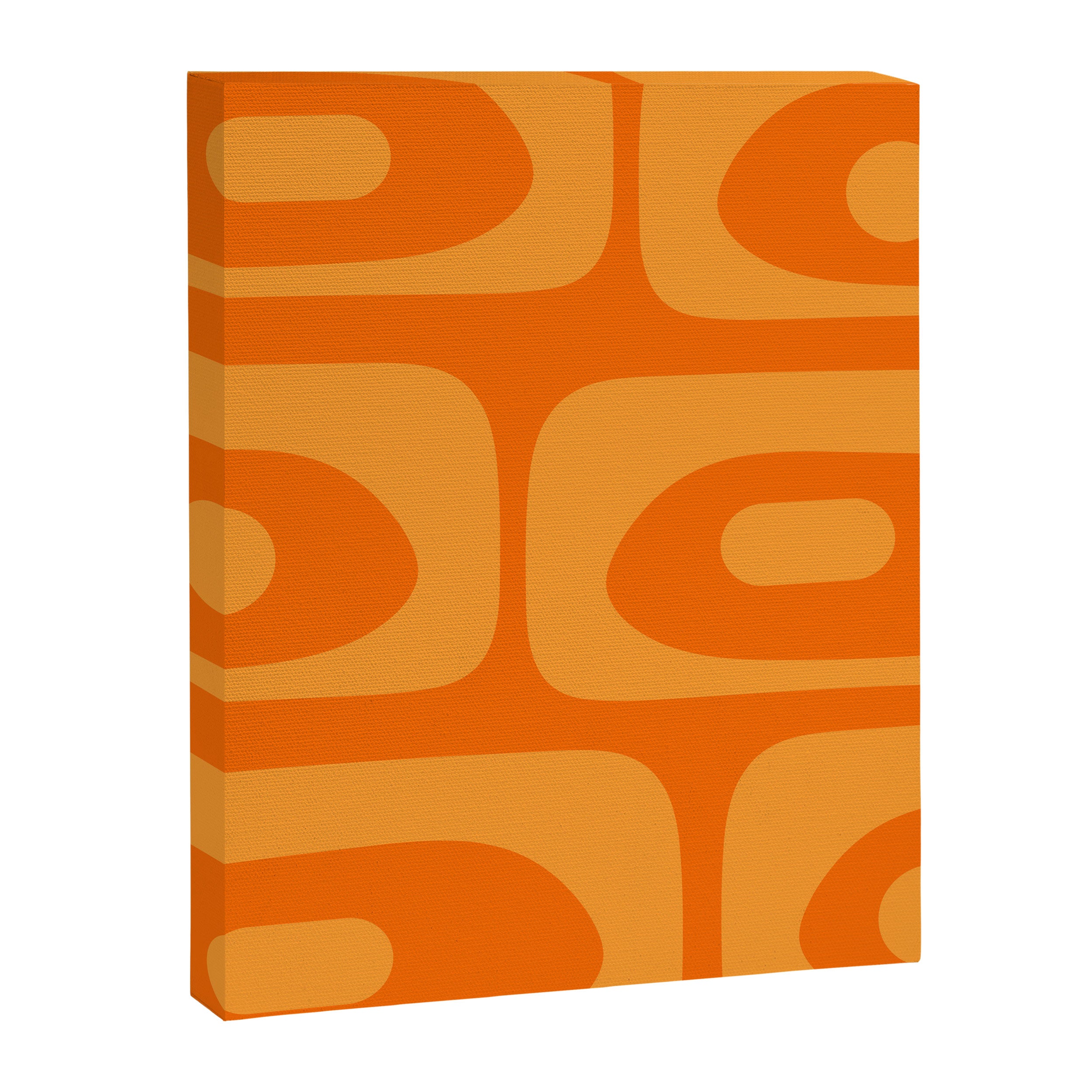Mid Century Modern Piquet Retro Abstract Pattern in Double Orange Canvas Print Gallery Image 8