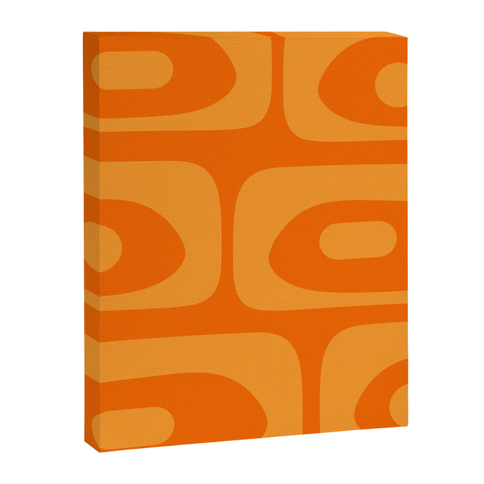 Mid Century Modern Piquet Retro Abstract Pattern in Double Orange Canvas Print Gallery Image 1