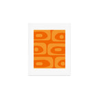 Mid Century Modern Piquet Retro Abstract Pattern in Double Orange Art Print Gallery Image 1