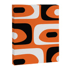 Mid Century Modern Piquet Retro Abstract Pattern Orange Black White Canvas Print Gallery Image 8