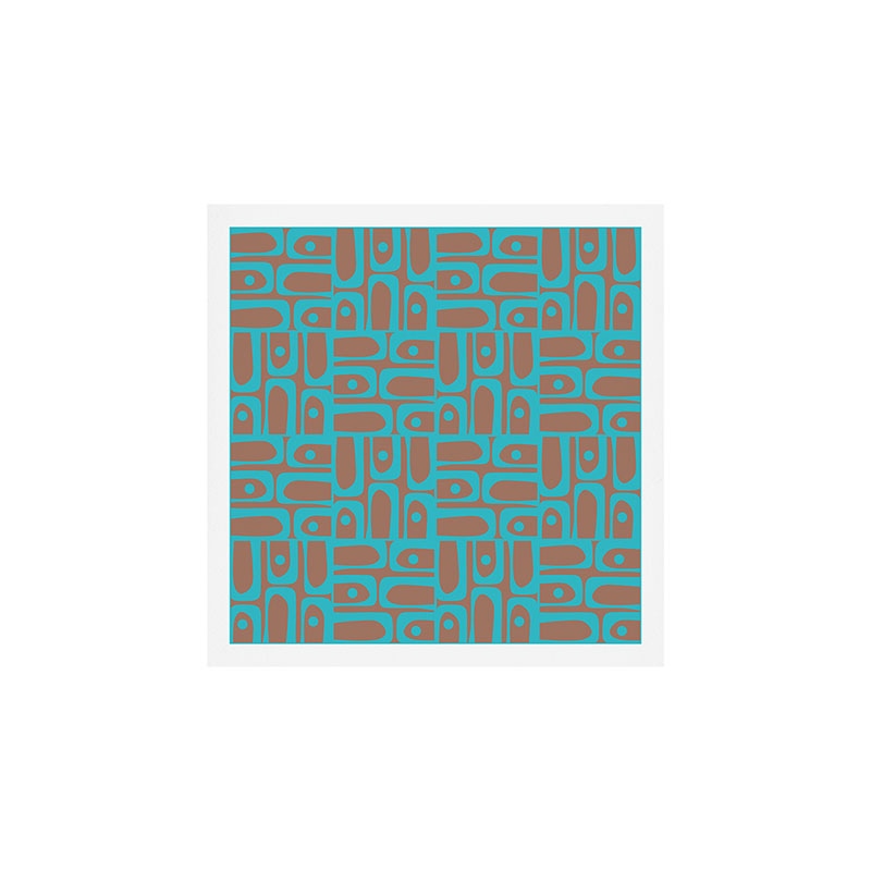 Mid Century Modern Piquet Vivid Pattern Inspired by PANTONE 17 1230 Color of the Year Mocha Mousse Art Print Gallery Image 1