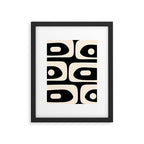 Mid Century Modern Piquet Abstract Pattern in Black and Almond Cream Framed Art Print Gallery Image 6
