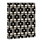 Mid Century Modern Rektangel Geometric Pattern Black and Almond Cream Canvas Print Gallery Image 8