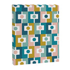 Mid Century Modern Rektangel Geometric Pattern Blue Mustard Blush White Canvas Print Gallery Image 8