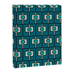 Mid Century Modern Rektangel Geometric Pattern in Teal Blue and Turquoise Canvas Print Gallery Image 8