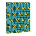 Mid Century Modern Rektangel Geometric Pattern in Turquoise and Lime Canvas Print Gallery Image 8