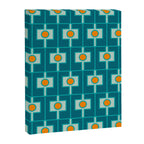 Mid Century Modern Rektangel Geometric Pattern Teal Aqua Orange Canvas Print Gallery Image 8