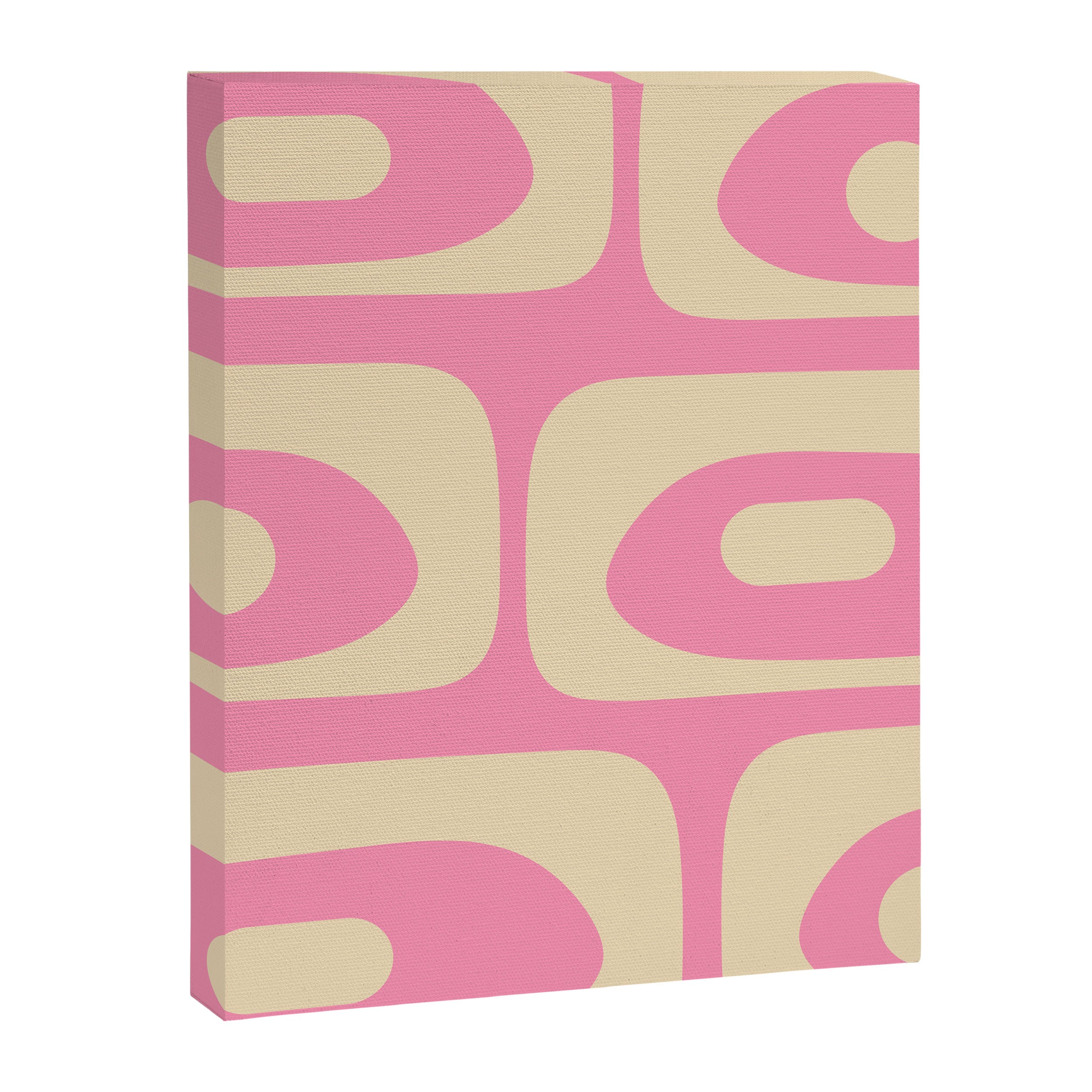 Mid Century Modern Retro Abstract Minimalist Pink Piquet Pattern Canvas Print Gallery Image 8