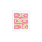 Mid Century Modern Retro Abstract Minimalist Pink Piquet Pattern Art Print Gallery Image 1