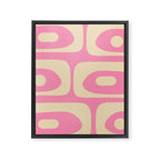 Mid Century Modern Retro Abstract Minimalist Pink Piquet Pattern Framed Canvas Print Gallery Image 8