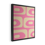 Mid Century Modern Retro Abstract Minimalist Pink Piquet Pattern Framed Canvas Print Gallery Image 2