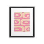 Mid Century Modern Retro Abstract Minimalist Pink Piquet Pattern Framed Art Print Gallery Image 6
