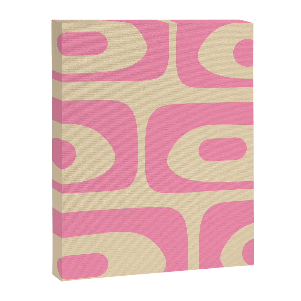 Mid Century Modern Retro Abstract Minimalist Piquet Pink Pattern Canvas Print Gallery Image 8