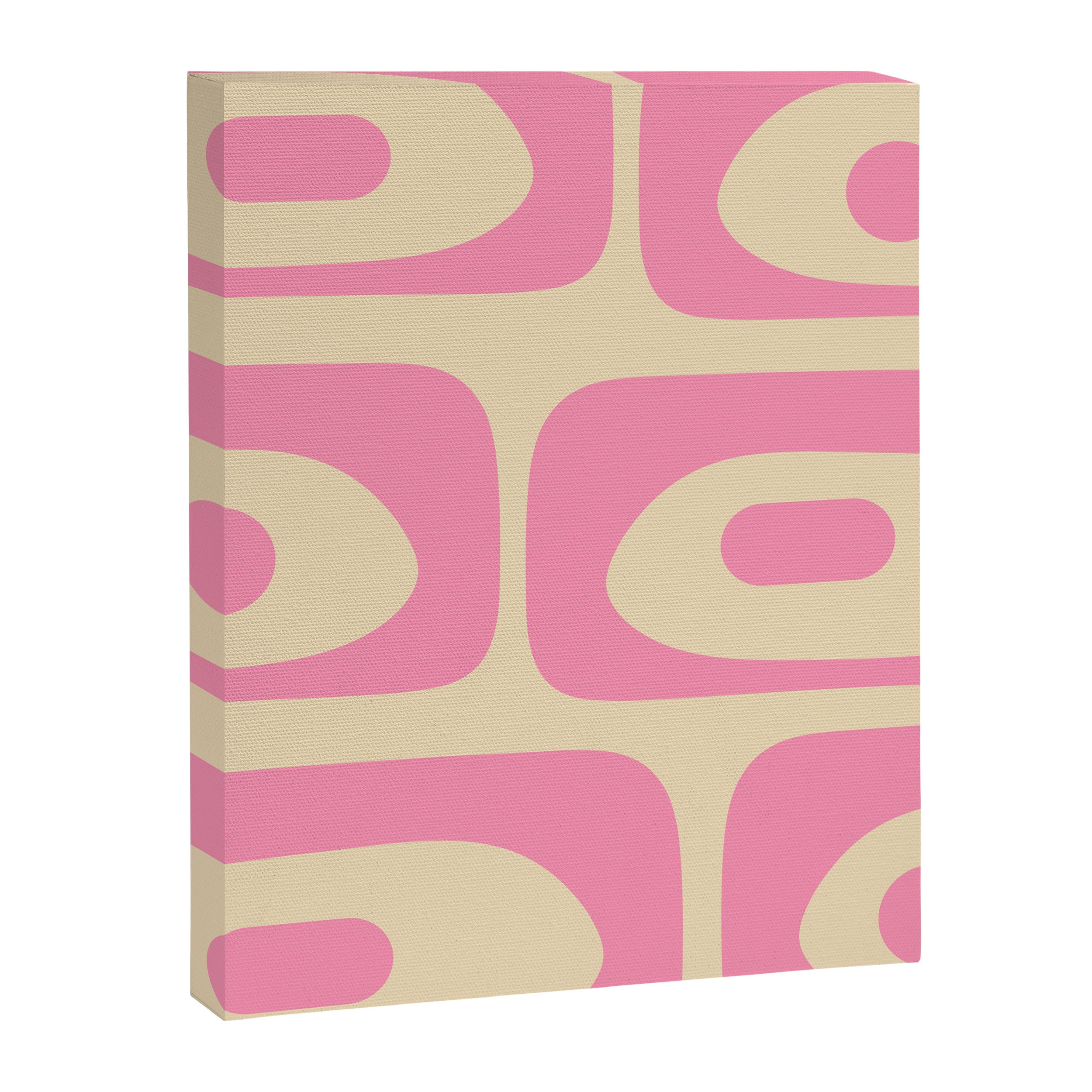 Mid Century Modern Retro Abstract Minimalist Piquet Pink Pattern Canvas Print Gallery Image 8