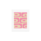 Mid Century Modern Retro Abstract Minimalist Piquet Pink Pattern Art Print Gallery Image 1