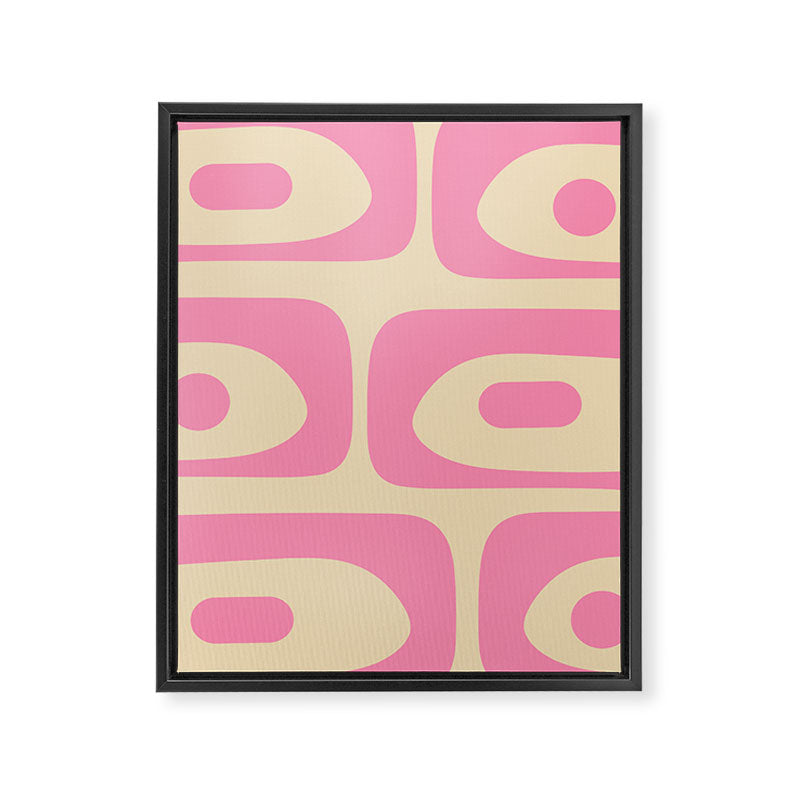 Mid Century Modern Retro Abstract Minimalist Piquet Pink Pattern Framed Canvas Print Gallery Image 8
