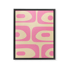 Mid Century Modern Retro Abstract Minimalist Piquet Pink Pattern Framed Canvas Print Gallery Image 8