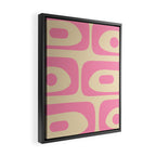 Mid Century Modern Retro Abstract Minimalist Piquet Pink Pattern Framed Canvas Print Gallery Image 2