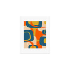 Mid Century Modern Retro Abstract Pattern Orange Blue Mustard Art Print Gallery Image 1