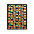 Mid Century Modern Retro Atomic Future Pattern in Mid Mod Colors on Cream Framed Canvas Print Gallery Image 8